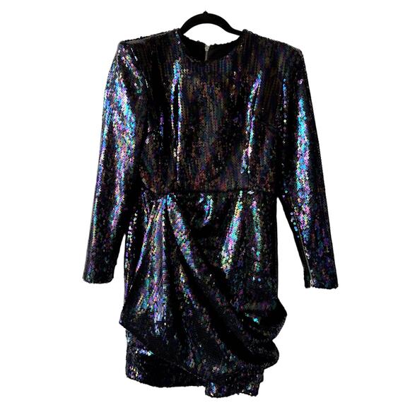 Alex Perry Iris Sequin Draped Mini Dress - Picture 2 of 5